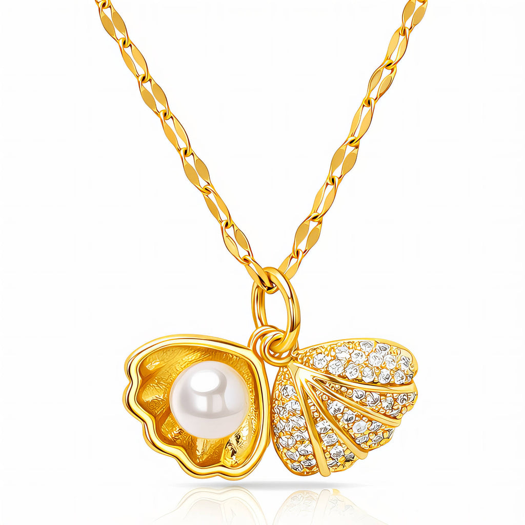 Seashell Glow Gold-Plated Necklace ✨
