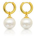 Hoop Pearl Drop 18k Gold Plated Earrings