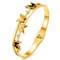Butterfly Charm Bangle 18k Gold