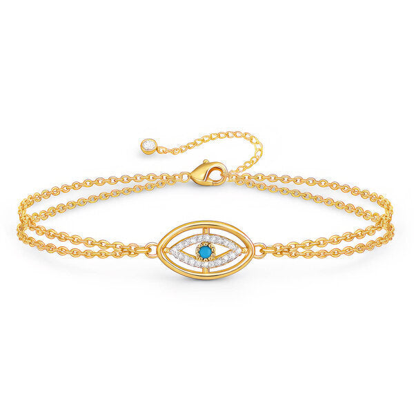18K Gold Evil Eye Bracelet