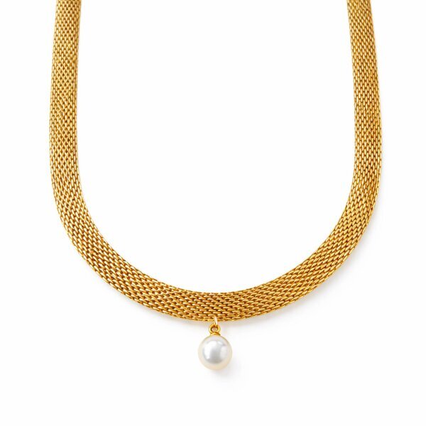 Intensity Gold Pearl Pendant Necklace