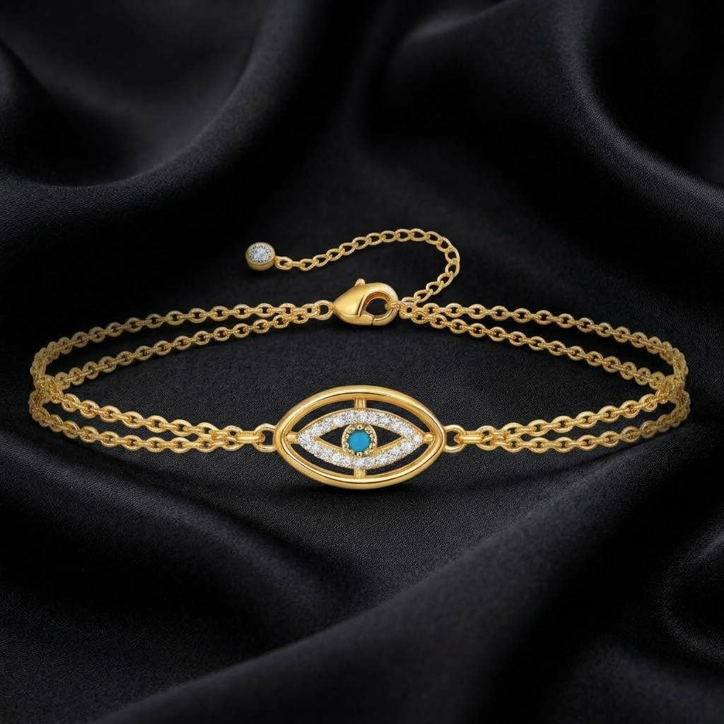 18K Gold Evil Eye Bracelet