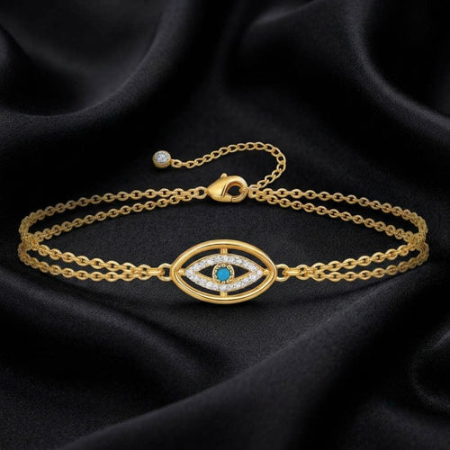 18K Gold Evil Eye Bracelet