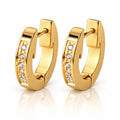 Sparkle Line Hoop Earrings 18K Gold Plated