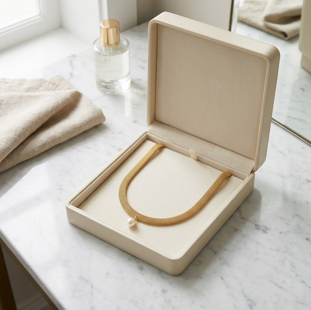 Intensity Gold Pearl Pendant Necklace