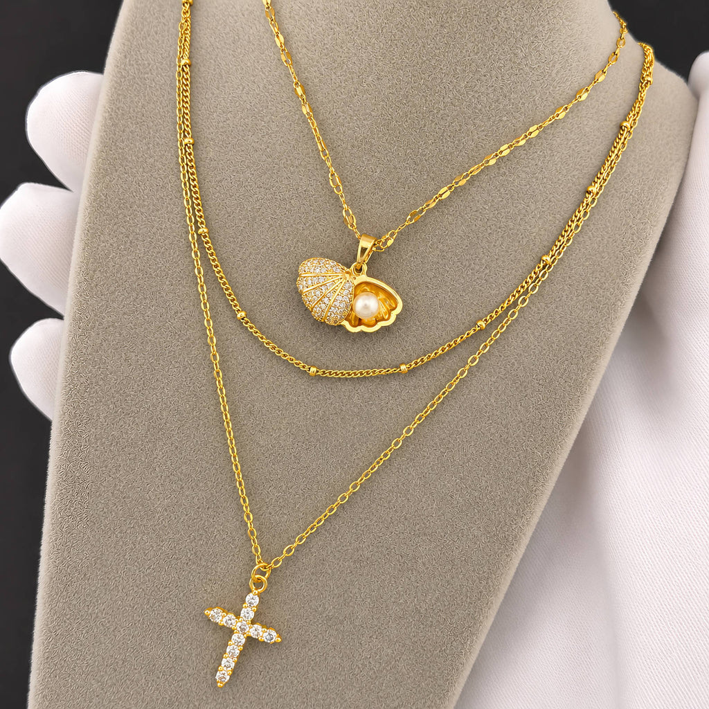 Seashell Glow Gold-Plated Necklace ✨