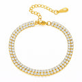 Double-Row Tennis 18K Gold Bracelet