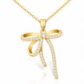 Bow-Gold Plated Brass Necklace